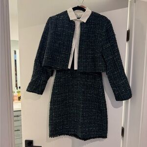 Maje Black and green Tweed Jacket and Dress Set